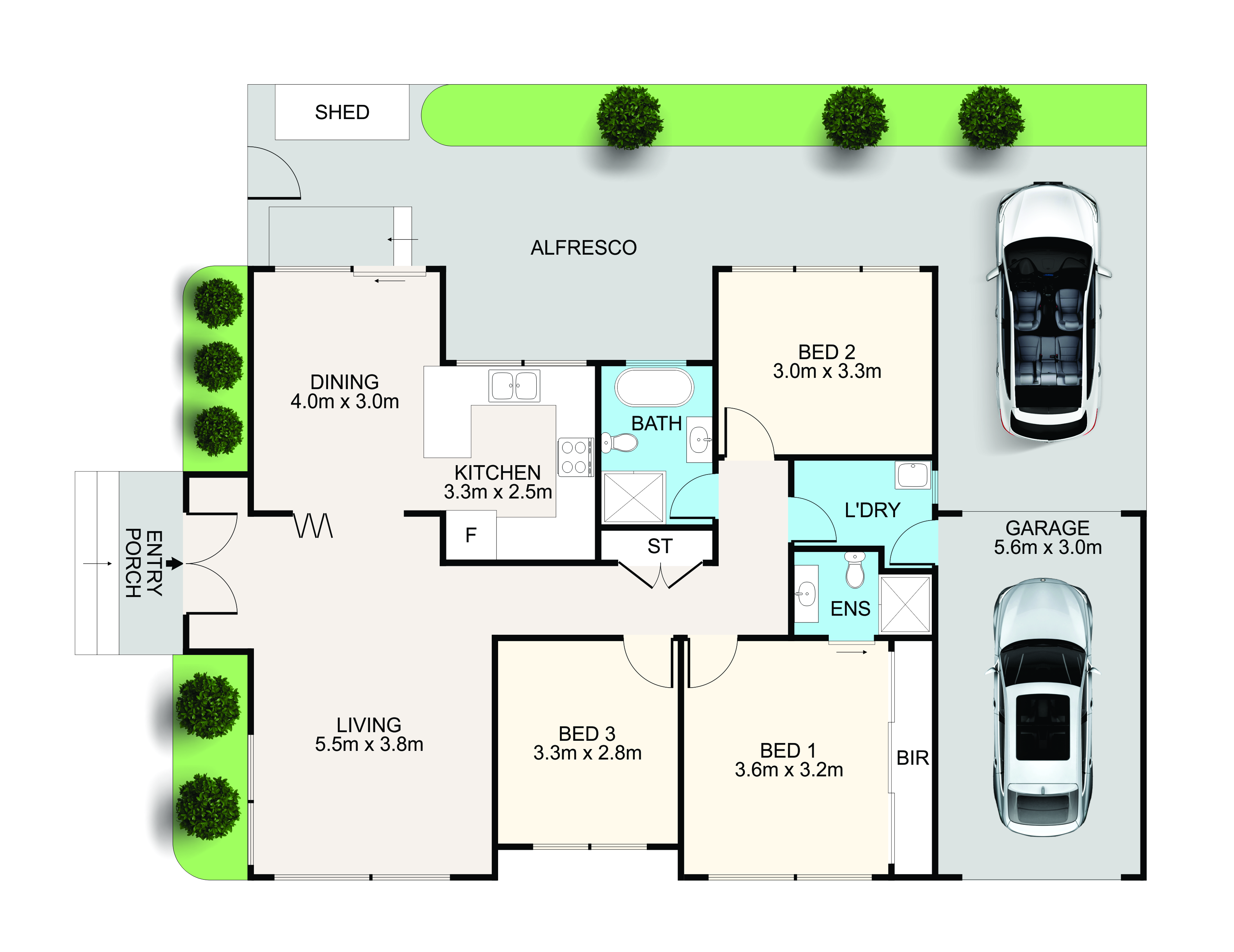 Colour floor plan