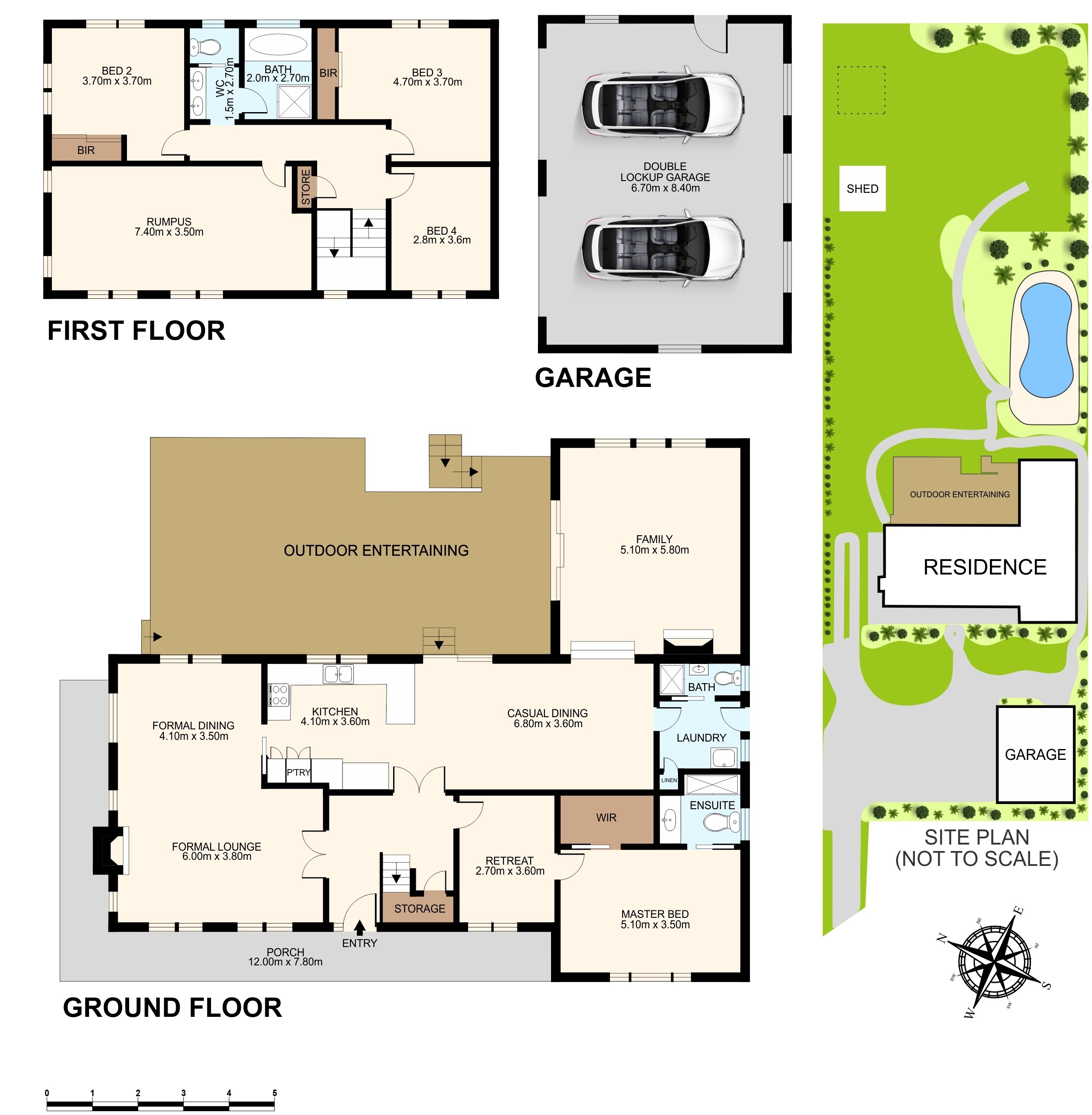 Floor plan and site plan