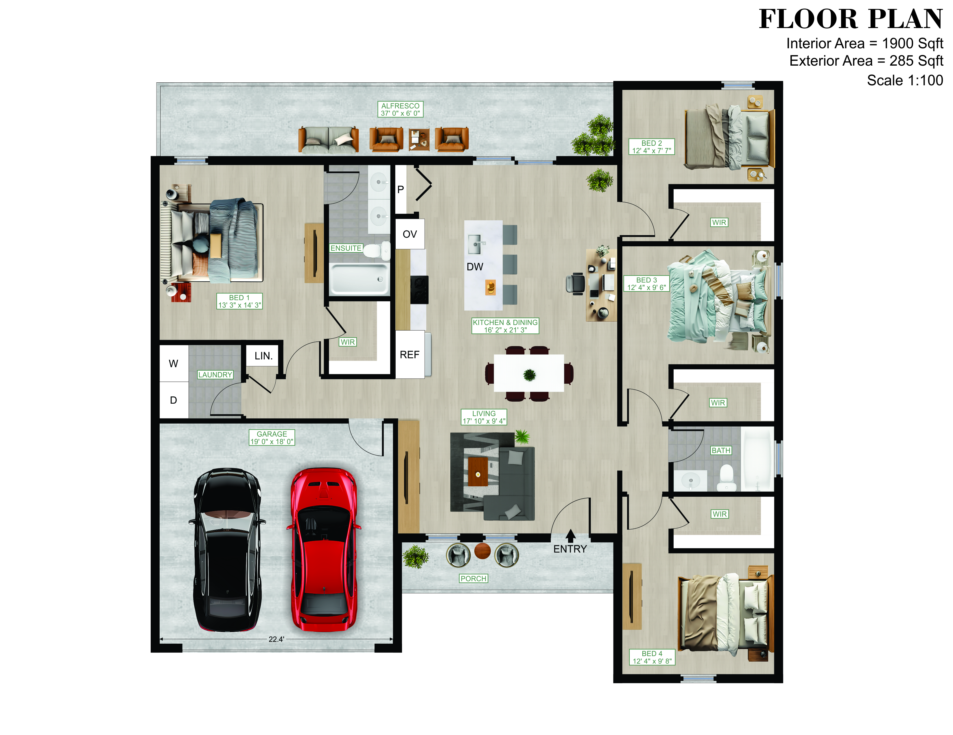 Textured floor plan